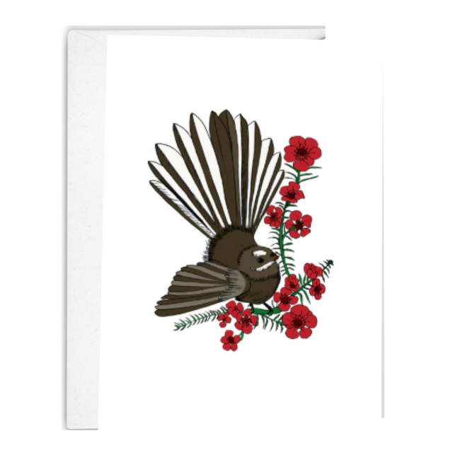 Fantail on Manuka Tree Greeting Card