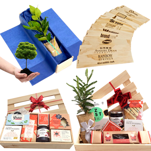 A selection of plant and tree business branded gifts