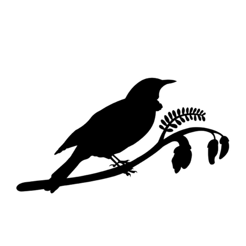Garden Art - Tui on Kowhai Branch by Crystal Ashley NZ